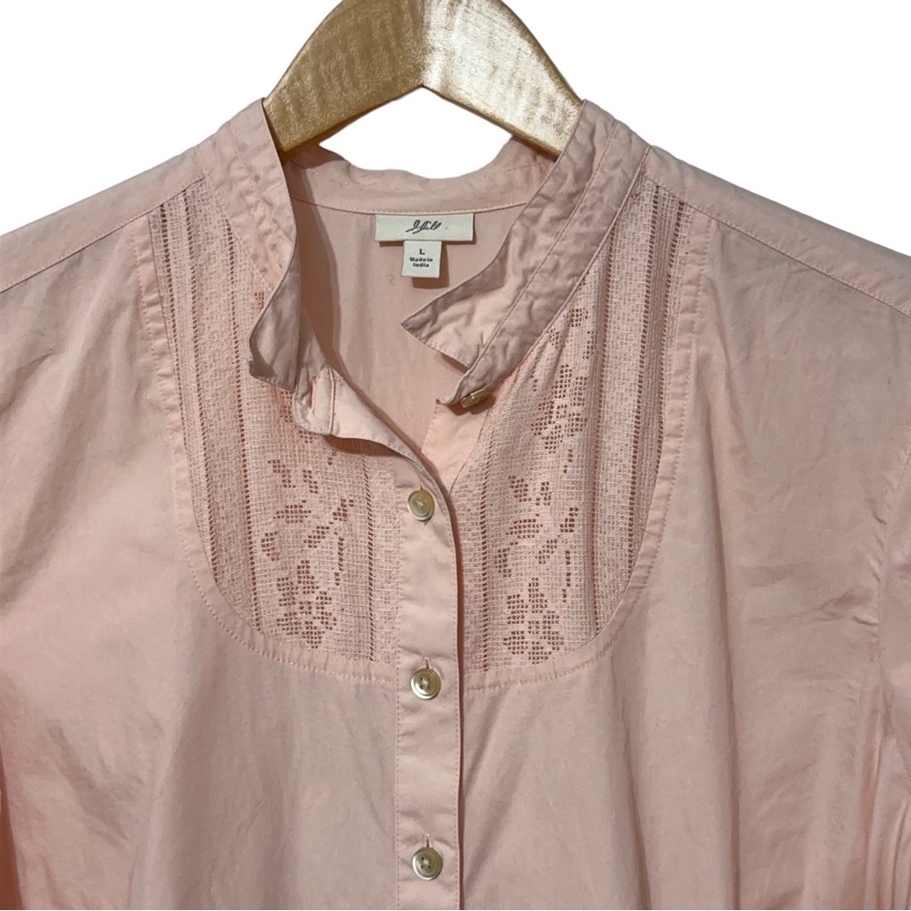 J Jill Button Down Shirt with Lace Inset L - Picture 3 of 4